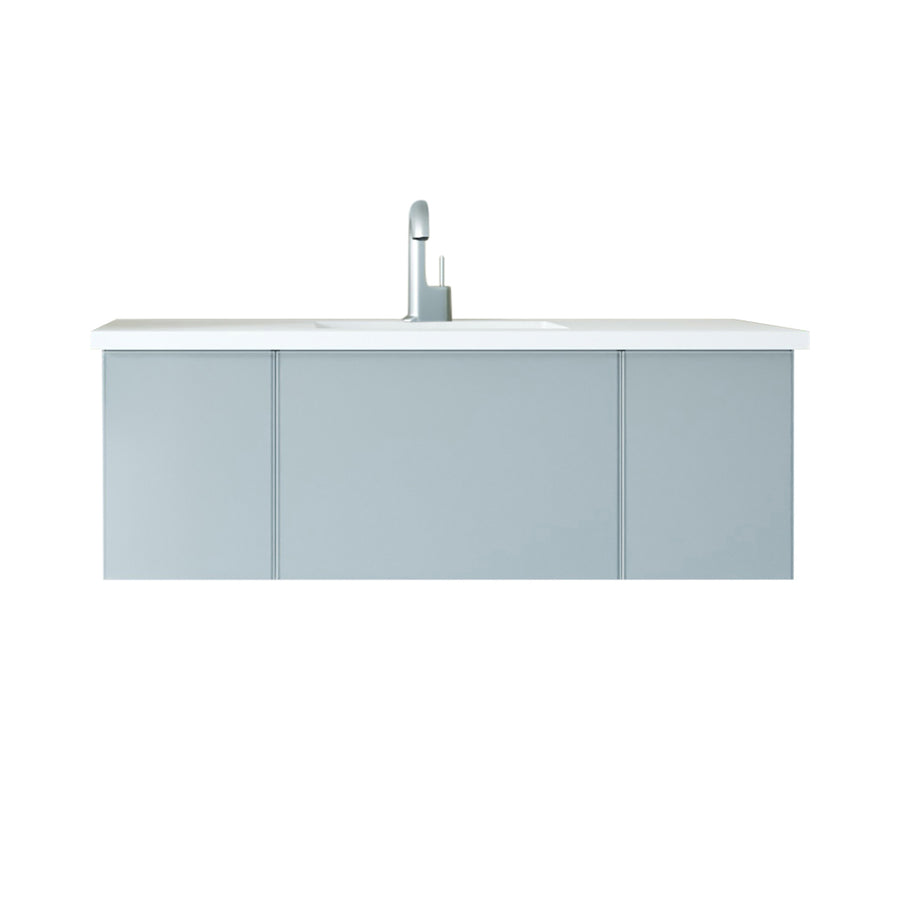 Laviva Vitri 48" Fossil Grey Bathroom Vanity with VIVA Stone Matte White Solid Surface Countertop - G&G Home Luxe