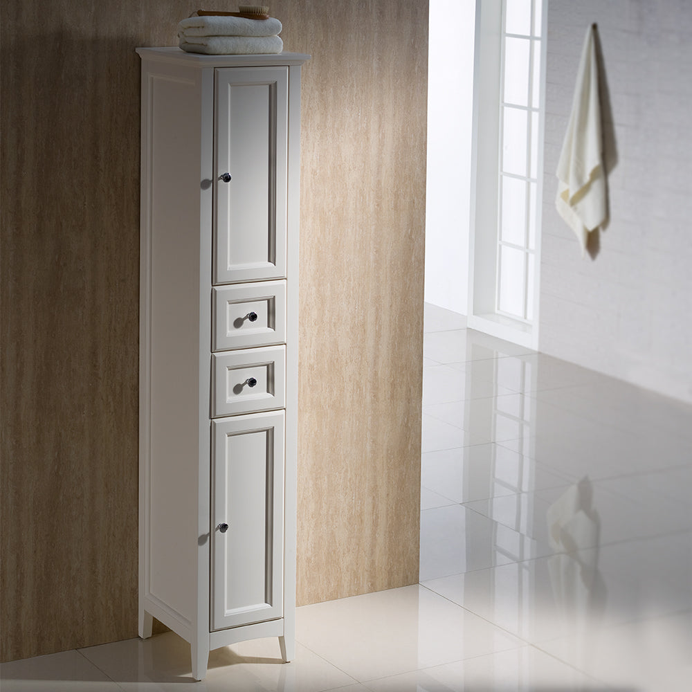 Fresca Oxford Antique White Tall Bathroom Linen Cabinet FST2060AW - G&G Home Luxe